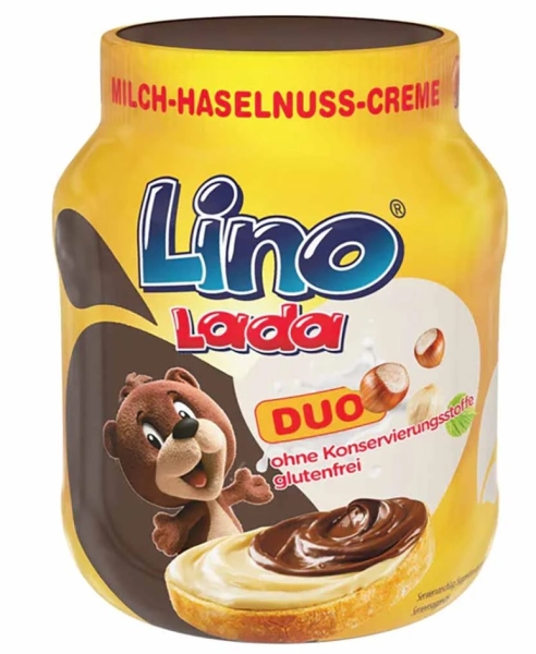 Lino Lada Duo - Milch-Haselnuss-Creme 350g Glas